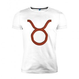 Мужская футболка премиум с принтом Телец (Taurus) в Белгороде, 92% хлопок, 8% лайкра | приталенный силуэт, круглый вырез ворота, длина до линии бедра, короткий рукав | 
