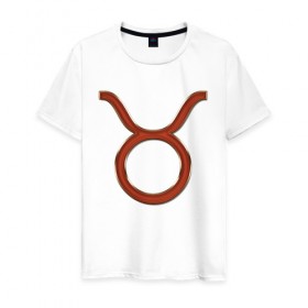 Мужская футболка хлопок с принтом Телец (Taurus) в Белгороде, 100% хлопок | прямой крой, круглый вырез горловины, длина до линии бедер, слегка спущенное плечо. | 