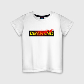 Детская футболка хлопок с принтом КВЕНТИН ТАРАНТИНО. в Белгороде, 100% хлопок | круглый вырез горловины, полуприлегающий силуэт, длина до линии бедер | tarantino | квентин тарантино | однажды в голливуде | тарантино