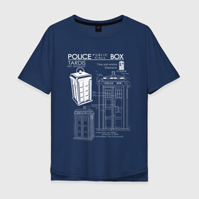 Мужская футболка хлопок Oversize с принтом Доктор Кто, ТАРДИС в Белгороде, 100% хлопок | свободный крой, круглый ворот, “спинка” длиннее передней части | doctor who | tardis | time lord | доктор | доктор кто | повелитель времени | тардис