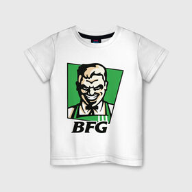 Детская футболка хлопок с принтом BFG в Белгороде, 100% хлопок | круглый вырез горловины, полуприлегающий силуэт, длина до линии бедер | Тематика изображения на принте: bfg | doom | doom eternal | дум