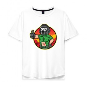 Мужская футболка хлопок Oversize с принтом Doomvault в Белгороде, 100% хлопок | свободный крой, круглый ворот, “спинка” длиннее передней части | doom | doom eternal | doomvault | дум