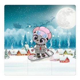 Магнитный плакат 3Х3 с принтом Милая мышка на сноуборде в Белгороде, Полимерный материал с магнитным слоем | 9 деталей размером 9*9 см | Тематика изображения на принте: 2020 | mouse | rat | годкрысы | годмыши | зима | зимняя | крыса | мороз | мышка | мышь | новогодняя | новый год | новый год 2020 | рождество | симолгода | снег | холод