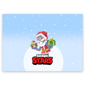 Поздравительная открытка с принтом Brawl Stars. Christmas Barley в Белгороде, 100% бумага | плотность бумаги 280 г/м2, матовая, на обратной стороне линовка и место для марки
 | Тематика изображения на принте: bo | brawl | brock | bull | colt | dynamike | elprimo | jessie | leon | moba | nita | shelly | stars | бо | брок | булл | джесси | динамайк | кольт | леон | нита | шелли | эльпримо