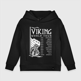 Детское худи Oversize хлопок с принтом Viking world tour в Белгороде, френч-терри — 70% хлопок, 30% полиэстер. Мягкий теплый начес внутри —100% хлопок | боковые карманы, эластичные манжеты и нижняя кромка, капюшон на магнитной кнопке | tour | viking | vikings | world | викинг | викинги | воин | русь | скандинавы | славяне | тур | турне | язычник