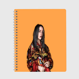 Тетрадь с принтом Billie eilish (+ на спине) в Белгороде, 100% бумага | 48 листов, плотность листов — 60 г/м2, плотность картонной обложки — 250 г/м2. Листы скреплены сбоку удобной пружинной спиралью. Уголки страниц и обложки скругленные. Цвет линий — светло-серый
 | Тематика изображения на принте: billie | eilish | xanny | айлишь | билли