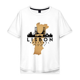 Мужская футболка хлопок Oversize с принтом Лиссабон (Португалия) в Белгороде, 100% хлопок | свободный крой, круглый ворот, “спинка” длиннее передней части | city | lisbon | portugal | ronaldo | travel | город | европа | карта | лиссабон | мир | португалия | приключение | путешествие | роналду | столица | страна | тиризм | турист | флаг