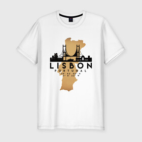 Мужская футболка хлопок Slim с принтом Лиссабон (Португалия) в Белгороде, 92% хлопок, 8% лайкра | приталенный силуэт, круглый вырез ворота, длина до линии бедра, короткий рукав | city | lisbon | portugal | ronaldo | travel | город | европа | карта | лиссабон | мир | португалия | приключение | путешествие | роналду | столица | страна | тиризм | турист | флаг