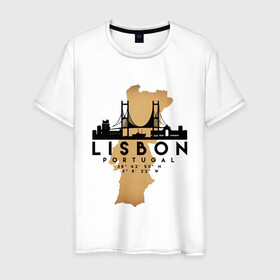 Мужская футболка хлопок с принтом Лиссабон (Португалия) в Белгороде, 100% хлопок | прямой крой, круглый вырез горловины, длина до линии бедер, слегка спущенное плечо. | city | lisbon | portugal | ronaldo | travel | город | европа | карта | лиссабон | мир | португалия | приключение | путешествие | роналду | столица | страна | тиризм | турист | флаг