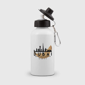 Бутылка спортивная с принтом ОАЭ (Дубаи) в Белгороде, металл | емкость — 500 мл, в комплекте две пластиковые крышки и карабин для крепления | city | dubai | travel | город | дубаи | европа | карта | курорт | мир | оаэ | приключение | путешествие | столица | страна | тиризм | турист | флаг | эмираты