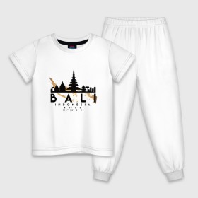 Детская пижама хлопок с принтом Бали (Индонезия) в Белгороде, 100% хлопок |  брюки и футболка прямого кроя, без карманов, на брюках мягкая резинка на поясе и по низу штанин
 | 