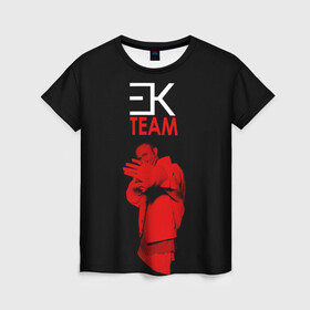 Женская футболка 3D с принтом ЕГОР КРИД TEAM. в Белгороде, 100% полиэфир ( синтетическое хлопкоподобное полотно) | прямой крой, круглый вырез горловины, длина до линии бедер | ek | ek team | family | kreed | егор булаткин | егор крид | ек | крид | семья