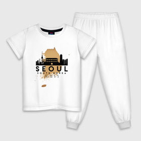 Детская пижама хлопок с принтом Сеул (Южная Корея) в Белгороде, 100% хлопок |  брюки и футболка прямого кроя, без карманов, на брюках мягкая резинка на поясе и по низу штанин
 | city | korea | seoul | travel | город | европа | карта | корея | мир | приключение | путешествие | сеул | столица | страна | туризм | турист | флаг