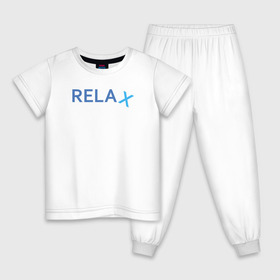 Детская пижама хлопок с принтом Relax в Белгороде, 100% хлопок |  брюки и футболка прямого кроя, без карманов, на брюках мягкая резинка на поясе и по низу штанин
 | Тематика изображения на принте: keep calm | memes | relax | take it easy | подарок | прикольные надписи | прикольные футболки | смешные надписи