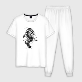 Мужская пижама хлопок с принтом Темная Энергия в Белгороде, 100% хлопок | брюки и футболка прямого кроя, без карманов, на брюках мягкая резинка на поясе и по низу штанин
 | вихрь | темная энергия | тьма
