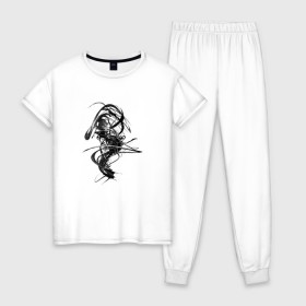 Женская пижама хлопок с принтом Темная Энергия в Белгороде, 100% хлопок | брюки и футболка прямого кроя, без карманов, на брюках мягкая резинка на поясе и по низу штанин | вихрь | темная энергия | тьма