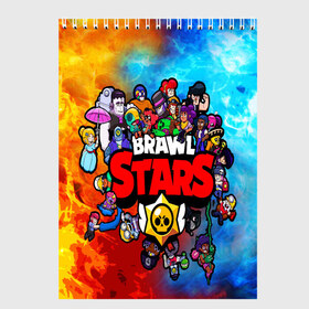 Скетчбук с принтом BrawlStars All heroes в Белгороде, 100% бумага
 | 48 листов, плотность листов — 100 г/м2, плотность картонной обложки — 250 г/м2. Листы скреплены сверху удобной пружинной спиралью | Тематика изображения на принте: brawlstars | leon | битваогней | бравлстарc | игра | игры | леон | мультик