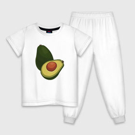 Детская пижама хлопок с принтом Авокадо в Белгороде, 100% хлопок |  брюки и футболка прямого кроя, без карманов, на брюках мягкая резинка на поясе и по низу штанин
 | Тематика изображения на принте: авокадо | еда | рисунок