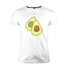 Мужская футболка премиум с принтом Авокадо в Белгороде, 92% хлопок, 8% лайкра | приталенный силуэт, круглый вырез ворота, длина до линии бедра, короткий рукав | авокадо | рисунок
