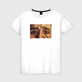 Женская футболка хлопок с принтом искусство в Белгороде, 100% хлопок | прямой крой, круглый вырез горловины, длина до линии бедер, слегка спущенное плечо | взгляд | глаза | живопись | искусство | картина | масло | мужчина
