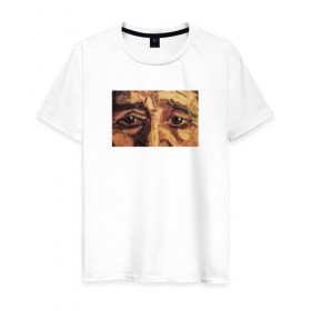 Мужская футболка хлопок с принтом искусство в Белгороде, 100% хлопок | прямой крой, круглый вырез горловины, длина до линии бедер, слегка спущенное плечо. | взгляд | глаза | живопись | искусство | картина | масло | мужчина