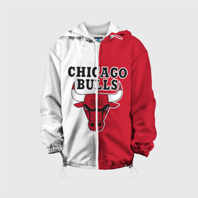 Детская куртка 3D с принтом CHICAGO BULLS в Белгороде, 100% полиэстер | застежка — молния, подол и капюшон оформлены резинкой с фиксаторами, по бокам — два кармана без застежек, один потайной карман на груди, плотность верхнего слоя — 90 г/м2; плотность флисового подклада — 260 г/м2 | bulls | chicago | chicago bulls | nba | red bulls | usa | америка | быки | нба | сша | чикаго буллс