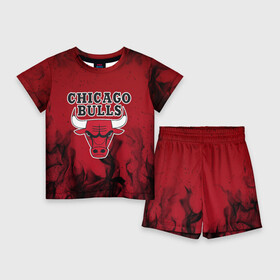 Детский костюм с шортами 3D с принтом CHICAGO BULLS  ЧИКАГО БУЛЛС в Белгороде,  |  | 23 | bright | bulls | chicago bulls | fire | flame | heat | jordan | light | logo | michael jordan | nba | paris saint germain | psg | red | sport | wildfire | быки | джордан | искры | лого | майкл джордан | огненный | огонь | пламя | пожар