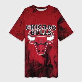 Платье-футболка 3D с принтом CHICAGO BULLS | ЧИКАГО БУЛЛС в Белгороде,  |  | 23 | bright | bulls | chicago bulls | fire | flame | heat | jordan | light | logo | michael jordan | nba | paris saint germain | psg | red | sport | wildfire | быки | джордан | искры | лого | майкл джордан | огненный | огонь | пламя | пожар