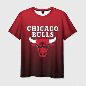 Мужская футболка 3D с принтом CHICAGO BULLS в Белгороде, 100% полиэфир | прямой крой, круглый вырез горловины, длина до линии бедер | Тематика изображения на принте: bulls | chicago | chicago bulls | nba | red bulls | usa | америка | быки | нба | сша | чикаго буллс