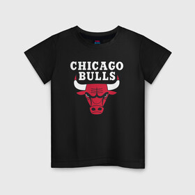 Детская футболка хлопок с принтом CHICAGO BULLS в Белгороде, 100% хлопок | круглый вырез горловины, полуприлегающий силуэт, длина до линии бедер | bulls | chicago | chicago bulls | nba | red bulls | usa | америка | быки | нба | сша | чикаго буллс