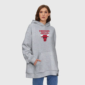 Худи SuperOversize хлопок с принтом CHICAGO BULLS в Белгороде, 70% хлопок, 30% полиэстер, мягкий начес внутри | карман-кенгуру, эластичная резинка на манжетах и по нижней кромке, двухслойный капюшон
 | bulls | chicago | chicago bulls | nba | red bulls | usa | америка | быки | нба | сша | чикаго буллс