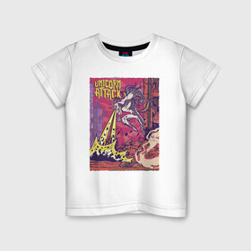 Детская футболка хлопок с принтом Единорог Атакует в Белгороде, 100% хлопок | круглый вырез горловины, полуприлегающий силуэт, длина до линии бедер | Тематика изображения на принте: comic | horse | unicorn | единорог | комикс