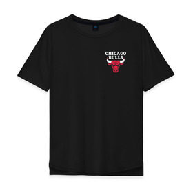 Мужская футболка хлопок Oversize с принтом CHICAGO BULLS (НА СПИНЕ) в Белгороде, 100% хлопок | свободный крой, круглый ворот, “спинка” длиннее передней части | bulls | chicago | chicago bulls | nba | red bulls | usa | америка | быки | нба | сша | чикаго буллс