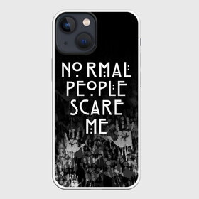 Чехол для iPhone 13 mini с принтом AHS | AMERICAN HORROR STORY в Белгороде,  |  | ahs | american horror story | normal people scare me | американская история ужасов | нормальные люди пугают меня | сериал