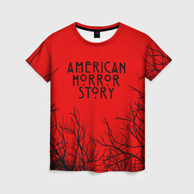 Женская футболка 3D с принтом  AHS | AMERICAN HORROR STORY в Белгороде, 100% полиэфир ( синтетическое хлопкоподобное полотно) | прямой крой, круглый вырез горловины, длина до линии бедер | ahs | american horror story | normal people scare me | американская история ужасов | нормальные люди пугают меня | сериал