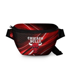 Поясная сумка 3D с принтом CHICAGO BULLS в Белгороде, 100% полиэстер | плотная ткань, ремень с регулируемой длиной, внутри несколько карманов для мелочей, основное отделение и карман с обратной стороны сумки застегиваются на молнию | bulls | chicago | chicago bulls | nba | red bulls | usa | америка | быки | нба | сша | чикаго буллс
