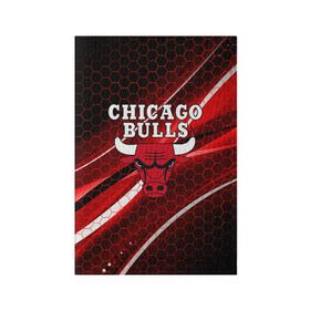 Обложка для паспорта матовая кожа с принтом CHICAGO BULLS в Белгороде, натуральная матовая кожа | размер 19,3 х 13,7 см; прозрачные пластиковые крепления | bulls | chicago | chicago bulls | nba | red bulls | usa | америка | быки | нба | сша | чикаго буллс