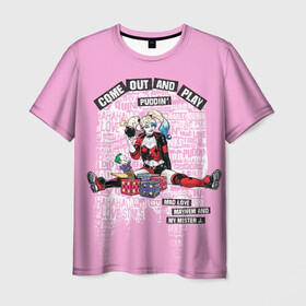 Мужская футболка 3D с принтом Harley Quinn в Белгороде, 100% полиэфир | прямой крой, круглый вырез горловины, длина до линии бедер | harleen quinzel | harley | harley quin | harley quinn | shtatharley | харли квин | харли квинн | харли куин | харли куинн | харлин квинзель