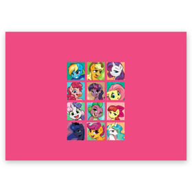 Поздравительная открытка с принтом My little pony в Белгороде, 100% бумага | плотность бумаги 280 г/м2, матовая, на обратной стороне линовка и место для марки
 | applejack | little | magic | mlp | my | pinkie pie | pony | rainbow dash | rarity | sto luchshih detskih printov | twilight | дракон | дружба | единорог | искорка | пони | селестия | спайк | сумеречная | это чудо