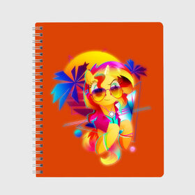 Тетрадь с принтом My little pony в Белгороде, 100% бумага | 48 листов, плотность листов — 60 г/м2, плотность картонной обложки — 250 г/м2. Листы скреплены сбоку удобной пружинной спиралью. Уголки страниц и обложки скругленные. Цвет линий — светло-серый
 | applejack | little | magic | mlp | my | pinkie pie | pony | rainbow dash | rarity | sto luchshih detskih printov | twilight | дракон | дружба | единорог | искорка | пони | селестия | спайк | сумеречная | это чудо