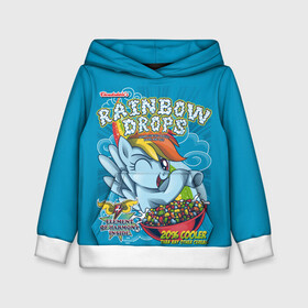 Детская толстовка 3D с принтом Rainbow brops в Белгороде, 100% полиэстер | двухслойный капюшон со шнурком для регулировки, мягкие манжеты на рукавах и по низу толстовки, спереди карман-кенгуру с мягким внутренним слоем | applejack | little | magic | mlp | my | pinkie pie | pony | rainbow dash | rarity | twilight | дракон | дружба | единорог | искорка | пони | селестия | спайк | сумеречная | это чудо