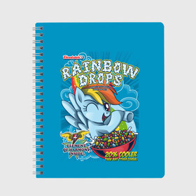 Тетрадь с принтом Rainbow brops в Белгороде, 100% бумага | 48 листов, плотность листов — 60 г/м2, плотность картонной обложки — 250 г/м2. Листы скреплены сбоку удобной пружинной спиралью. Уголки страниц и обложки скругленные. Цвет линий — светло-серый
 | applejack | little | magic | mlp | my | pinkie pie | pony | rainbow dash | rarity | twilight | дракон | дружба | единорог | искорка | пони | селестия | спайк | сумеречная | это чудо