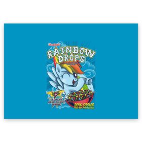 Поздравительная открытка с принтом Rainbow brops в Белгороде, 100% бумага | плотность бумаги 280 г/м2, матовая, на обратной стороне линовка и место для марки
 | applejack | little | magic | mlp | my | pinkie pie | pony | rainbow dash | rarity | twilight | дракон | дружба | единорог | искорка | пони | селестия | спайк | сумеречная | это чудо