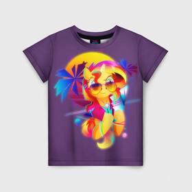 Детская футболка 3D с принтом My little pony в Белгороде, 100% гипоаллергенный полиэфир | прямой крой, круглый вырез горловины, длина до линии бедер, чуть спущенное плечо, ткань немного тянется | Тематика изображения на принте: applejack | little | magic | mlp | my | pinkie pie | pony | rainbow dash | rarity | twilight | дракон | дружба | единорог | искорка | пони | селестия | спайк | сумеречная | это чудо