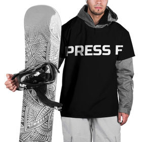 Накидка на куртку 3D с принтом Футболка с надписью PRESS F в Белгороде, 100% полиэстер |  | Тематика изображения на принте: mem meme | press f | мем | мемас | мемы | надписью | чёрный | шрифт