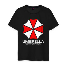 Мужская футболка хлопок с принтом UMBRELLA CORP в Белгороде, 100% хлопок | прямой крой, круглый вырез горловины, длина до линии бедер, слегка спущенное плечо. | Тематика изображения на принте: ada wong | biohazard | leon | nemesis | project resistance | raccoon city | re | re3 | resident evil | resident evil 3 | rpd | stars | umbrella | ада вонг | амбрелла | немезис | ужасы