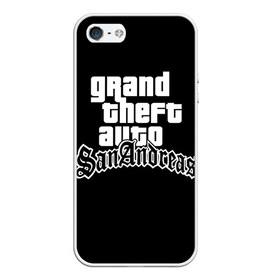 Чехол для iPhone 5/5S матовый с принтом GTA San Andreas в Белгороде, Силикон | Область печати: задняя сторона чехла, без боковых панелей | gta | sa | sanandreas | футболка | чёрный