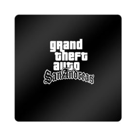 Магнит виниловый Квадрат с принтом GTA San Andreas в Белгороде, полимерный материал с магнитным слоем | размер 9*9 см, закругленные углы | Тематика изображения на принте: gta | sa | sanandreas | футболка | чёрный