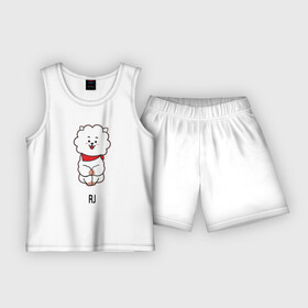 Детская пижама с шортами хлопок с принтом BTS BT21 RJ в Белгороде,  |  | bt21 | bts | j hope | jimin | jin | jungkook | k pop | puzzle star bt21 | rj | rm | suga | v | для детей | игра | музыка