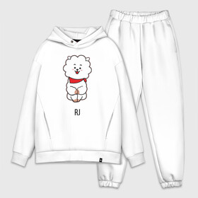 Мужской костюм хлопок OVERSIZE с принтом BTS BT21 RJ в Белгороде,  |  | bt21 | bts | j hope | jimin | jin | jungkook | k pop | puzzle star bt21 | rj | rm | suga | v | для детей | игра | музыка